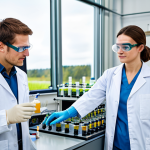 **

"A modern chemical engineering lab, featuring a diverse team of scientists fully clothed in professional lab coats and safety goggles, working with advanced equipment. Focus on renewable energy research, with biofuel samples and sustainable materials visible. Safe for work, appropriate content, perfect anatomy, natural proportions, professional, family-friendly, well-lit, high-quality rendering."

**