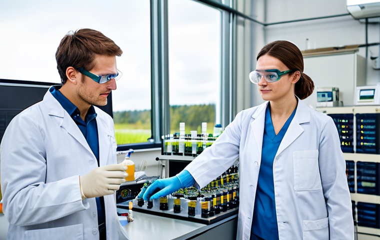 **
"A modern chemical engineering lab, featuring a diverse team of scientists fully clothed in professional lab coats and safety goggles, working with advanced equipment. Focus on renewable energy research, with biofuel samples and sustainable materials visible. Safe for work, appropriate content, perfect anatomy, natural proportions, professional, family-friendly, well-lit, high-quality rendering."
**