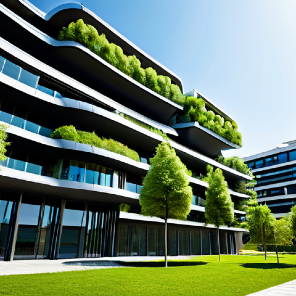 Sustainable Construction**

"A modern cityscape featuring buildings constructed from eco-friendly materials that visibly incorporate captured CO2. Lush greenery adorns the buildings, symbolizing sustainability. The scene is bathed in natural sunlight, showcasing a bright and clean future. professional architecture photography, wide-angle, perfect composition, safe for work, appropriate content, fully clothed, professional, modest, family-friendly, perfect anatomy, correct proportions, natural pose, well-formed hands, proper finger count, natural body proportions"

**