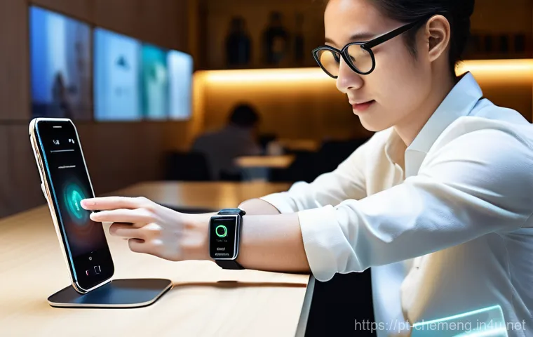 유기전자재료 및 공정기술 - **Prompt for Flexible and Wearable Technology:**
    "A young, casually dressed person (age 20-30s, ...