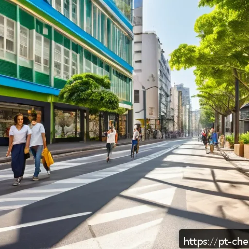 환경촉매 및 대기정화 기술 - A vibrant urban street scene in S&atilde;o Paulo, Brazil, showcasing modern buildings with facades coated i...