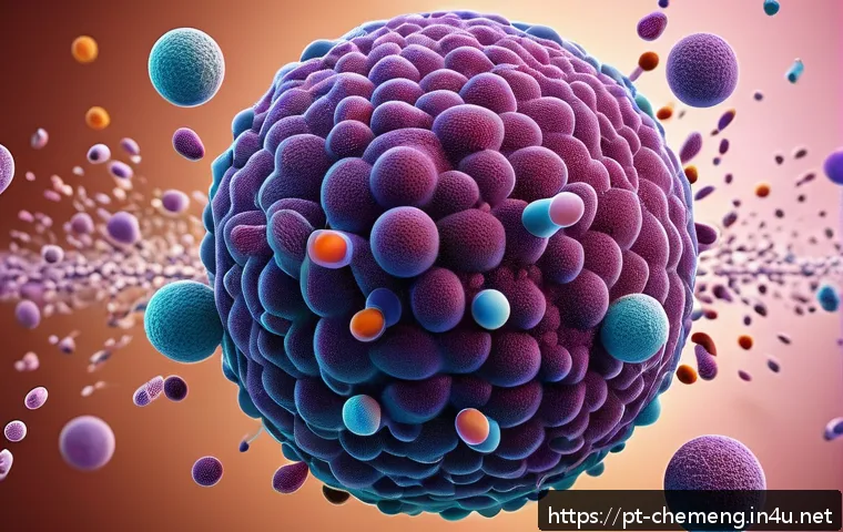 의료용 화학소재 및 공정 - A highly detailed scientific illustration of biodegradable polymer nanoparticles releasing medicatio...