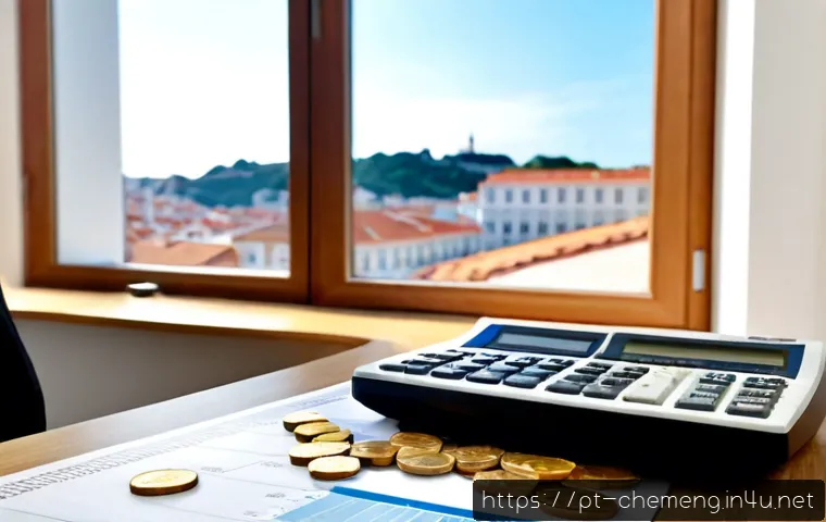 공정 경제성 분석 - Photorealistic economic fairness analysis scene in a bright Lisbon office, Portuguese financial anal...